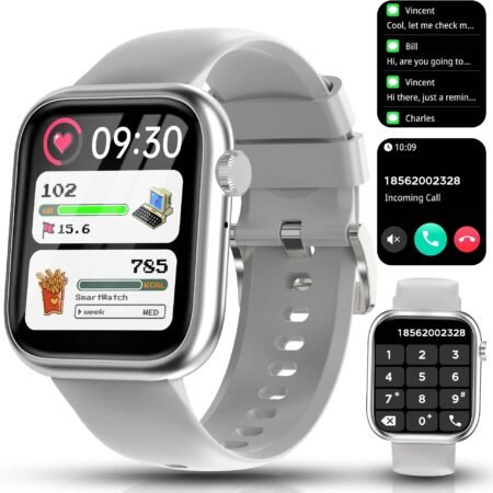 Herren, 1,83“ HD Touchscreen Smart Watch mit Telefonfunktion, Fitness Tracker mit 130+ Sportmodi, Herzfrequenz SpO2 Schlaf Monitor, Schrittzähler Uhr Damen, Fitnessuhr für iOS Android