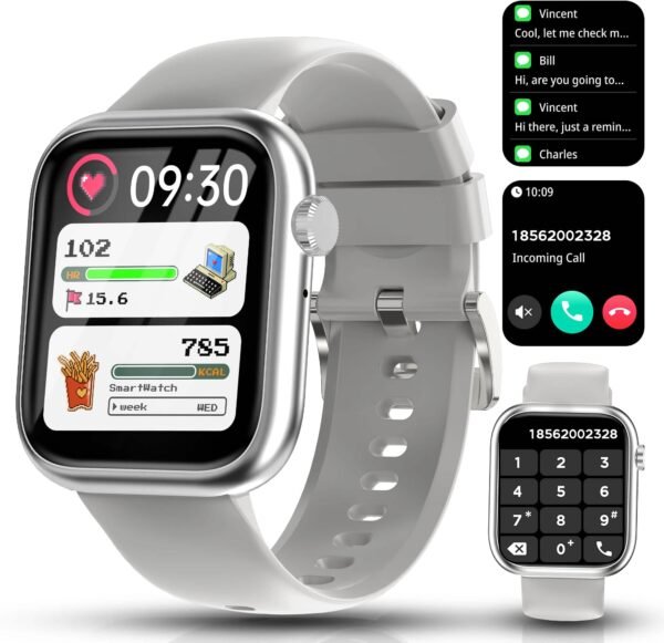 Herren, 1,83“ HD Touchscreen Smart Watch mit Telefonfunktion, Fitness Tracker mit 130+ Sportmodi, Herzfrequenz SpO2 Schlaf Monitor, Schrittzähler Uhr Damen, Fitnessuhr für iOS Android